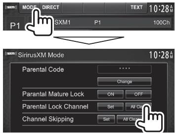 KENWOOD DDX491HD - Deactivating the parental lock for all locked channels - 1