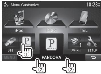 KENWOOD DDX491HD - Customizing the  screen - 2