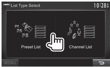 KENWOOD DDX491HD - Select [Preset List] or [Channel List]. - 1