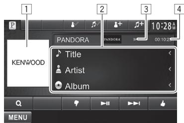 KENWOOD DDX491HD - □Indications and buttons on the source control screen - 1