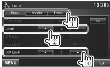 KENWOOD DDX491HD - Storing your own adjustment—Customizing preset sound mode - 2