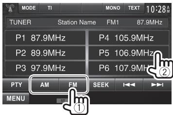 KENWOOD DDX491HD - □Selecting a preset station - 1