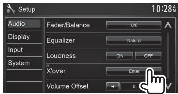 KENWOOD DDX491HD - Adjusting the crossover frequency - 2
