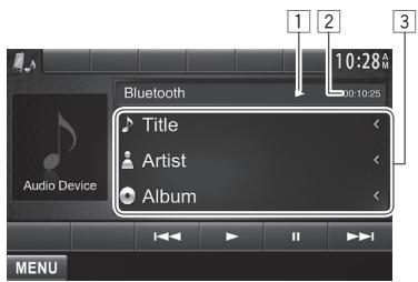 KENWOOD DDX491HD - □ Indications and buttons on the source control screen - 1