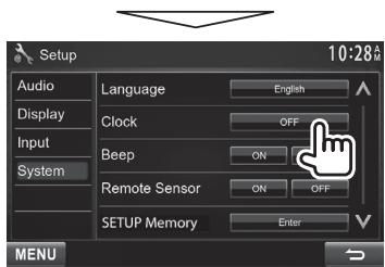KENWOOD DDX491HD - Clock settings - 4