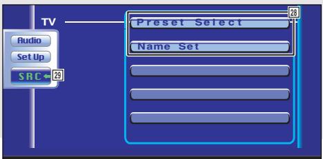 TV Radio Set Up SRC ← 23 Preset Select Name Set