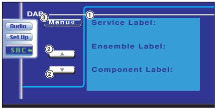 DAP Audio Set Up SRC Menu Service Label: Ensemble Label: Component Label: