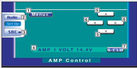 Audio Set Up SRC ← Menu AMP 1 VOLT 14.4V Set AMP Control