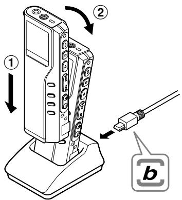 OLYMPUS DS-20 - Placez l'enregistreur sur le support - 1