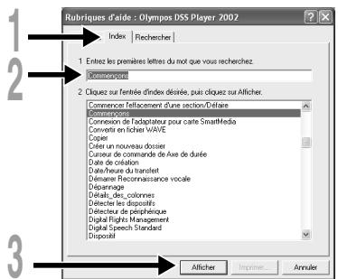 OLYMPUS DS-20 - Recherche par mots-clés - 1