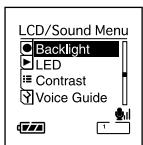 LCD/Sound Menu Backlight LED Contrast Voice Guide
