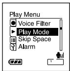 Play Menu Voice Filter Play Mode Skip Space Alarm