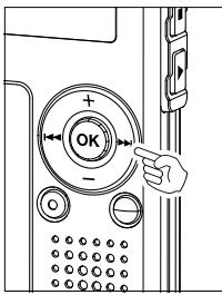 Diagram of a control panel with directional arrows and labeled buttons, showing 'OK' and '−' indicators.
