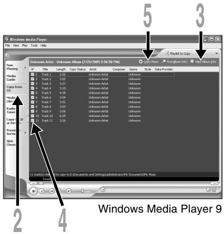 Windows Media Player File Edit Tools Help New Playing Media Guide Copy from CD Pods User Radio Tuner Copy or Dev Prensi Servis Skin Choose 2 4 5 3 Unknown Artist Unknown Album (7/25/2009 5:56:58 FM) Play Music Play albums Info View Album info Title Length Copy Status Artist Compose Genre Style Data Provider Track 1 2.02 Unknown Artist Unknown Track 2 3.02 Unknown Artist Unknown Track 3 3.27 Unknown Artist Unknown Track 4 3.10 Unknown Artist Unknown Track 5 4.36 Unknown Artist Unknown Track 6 3.04 Unknown Artist Unknown Track 7 3.51 Unknown Artist Unknown Track 8 3.07 Unknown Artist Unknown Track 9 3.06 Unknown Artist Unknown Track 10 6.26 Unknown Artist Unknown Track 11 3.26 Unknown Artist Unknown 11 tracks-0-10: No copy to 8 Documents and Settings\Administrator\My Documents\My Music
