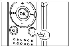 Diagram showing a hand pressing a button on a control panel with labeled buttons and directional arrows