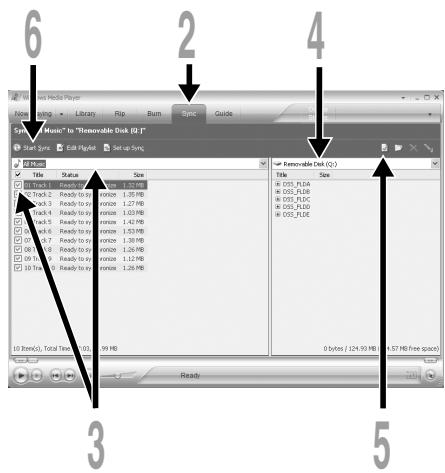 6 2 4 Music" to "Disposable Disk (Q.1)" Start Sync Edit Playback Set-up Sync Title Status Size Track 1 Ready for 0 bytes 1.93 MB Track 2 Ready for 0 bytes 1.35 MB Track 3 Ready for 0 bytes 1.27 MB Track 4 Ready for 0 bytes 1.03 MB Track 5 Ready for 0 bytes 1.42 MB Track 6 Ready for 0 bytes 1.53 MB Track 7 Ready for 0 bytes 1.38 MB Track 8 Ready for 0 bytes 1.26 MB Track 9 Ready for 0 bytes 1.12 MB Track 10 Ready for 0 bytes 1.26 MB 10 Items(1), Total Time: 165.99 MB 5 Reversible Disk (Q.) Title Size H: DOS_PLDA H: DOS_RLD H: DOS_RLC H: DOS_PLDD H: DOS_RLC 10 Bytes / [24.93 MB] (5.57 MB free space) Ready