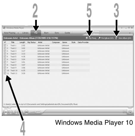 Windows Media Player New Playing - Library NG Burn Sync Guide Unknown Artist - Unknown Album (17/29/2005 4:56:19 FM) Title Length Rig Status Artist Composer Genre Style Data Provider Track 1 2.02 Unknown Artist Unknown Track 2 3.02 Unknown Artist Unknown Track 3 3.27 Unknown Artist Unknown Track 4 3.10 Unknown Artist Unknown Track 5 4.25 Unknown Artist Unknown Track 6 3.04 Unknown Artist Unknown Track 7 3.51 Unknown Artist Unknown Track 8 3.07 Unknown Artist Unknown Track 9 3.06 Unknown Artist Unknown Track 10 6.25 Unknown Artist Unknown Track 11 3.26 Unknown Artist Unknown 11 item(s) select to go to E:\Documents and Settings\administrator\My Documents\My Music 4 Windows Media Player 10