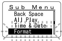 OLYMPUS WS-320M - Formatting the Recorder (Format) - 2