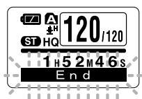 OLYMPUS WS-320M - When Playing Back or Fast Forwarding to the End of the Last File - 1