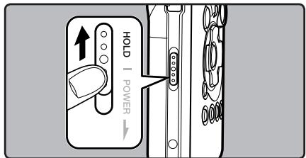 OLYMPUS LS-10 - Set the recorder to HOLD mode - 1