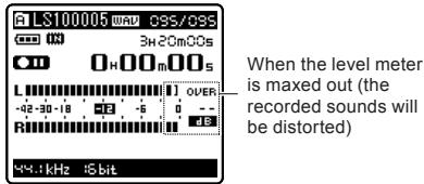 OLYMPUS LS-10 - Actually producing the sound you would like to record: - 1
