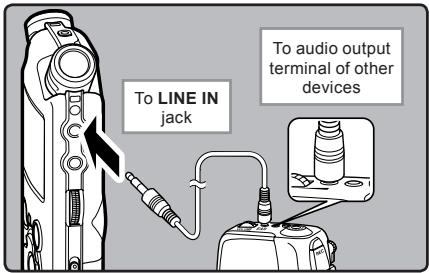 OLYMPUS LS-10 - Recording the Sound of Other Devices with This Recorder: - 1