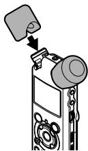 OLYMPUS LS-10 - Affix the windscreen: - 2