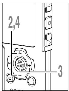 OLYMPUS WS-311M - While the recorder is stopped or during playback, press the MENU button for 1 second or longer. - 1