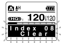 OLYMPUS WS-311M - Press the ERASE button while the index or temp number appears for approximately 2 seconds on the display. - 1