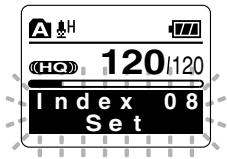 OLYMPUS WS-311M - Press the INDEX button during recording or playing. - 1