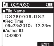 OLYMPUS DS-2800 - Press the F3(INFO) button. - 1