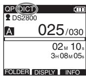 OLYMPUS DS-2800 - Press the F3(EXIT) or I◀◀ button to complete the setting. - 1