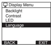 OLYMPUS DS-2800 - Select [Language] at the [Display Menu] screen, then press the OK/MENU or ▶▶▶I button. - 1