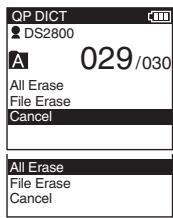 OLYMPUS DS-2800 - Erasing all files in a folder - 1