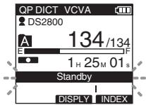 OLYMPUS DS-2800 - Move the slide switch to the REC (●) position to start recording. - 1