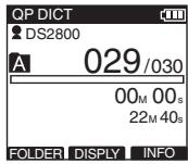 OLYMPUS DS-2800 - Select the file whose information you want to display. - 1