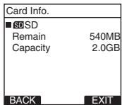 OLYMPUS DS-2800 - Check card information [Card Info.] - 1