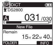 OLYMPUS DS-2800 - Press the F3(EXIT) or ◀◀◀ button to complete the setting. - 1