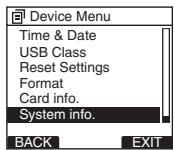 OLYMPUS DS-2800 - Check system information [System info.] - 2