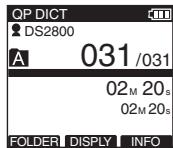 OLYMPUS DS-2800 - Move the slide switch to the STOP (■) position to stop recording. - 1