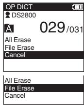 OLYMPUS DS-2800 - Erasing a file - 1