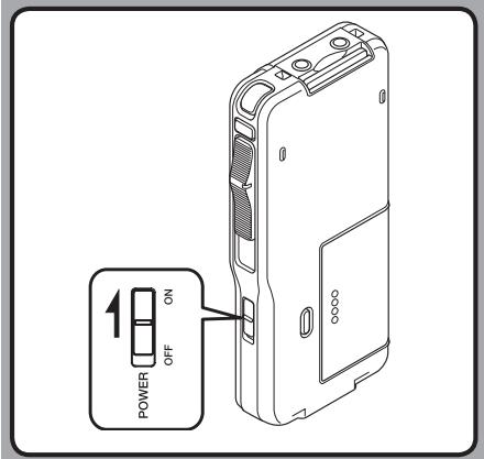 OLYMPUS DS-2800 - Turning on the recorder - 1
