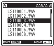 OLYMPUS LS-11 - Réorganisation des fichiers [remplacer] - 6