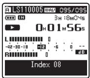OLYMPUS LS-11 - Effacement d'une marque index ou d'une marque temp: - 1