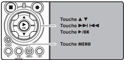 OLYMPUS LS-11 - Méthode de paramétrage du menu - 1