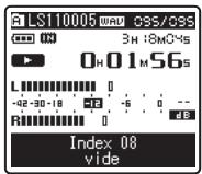 OLYMPUS LS-11 - Effacement d'une marque index ou d'une marque temp: - 2
