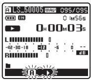 OLYMPUS LS-5 - Press the A-B REPEAT button at the point you want to start segment repeat playback. - 1