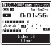 OLYMPUS LS-5 - Clearing an index mark or a temp mark: - 2