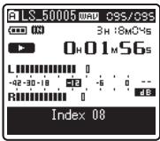 OLYMPUS LS-5 - Clearing an index mark or a temp mark: - 1