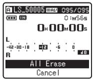 OLYMPUS LS-5 - Press the  button to select [All Erase]. - 1